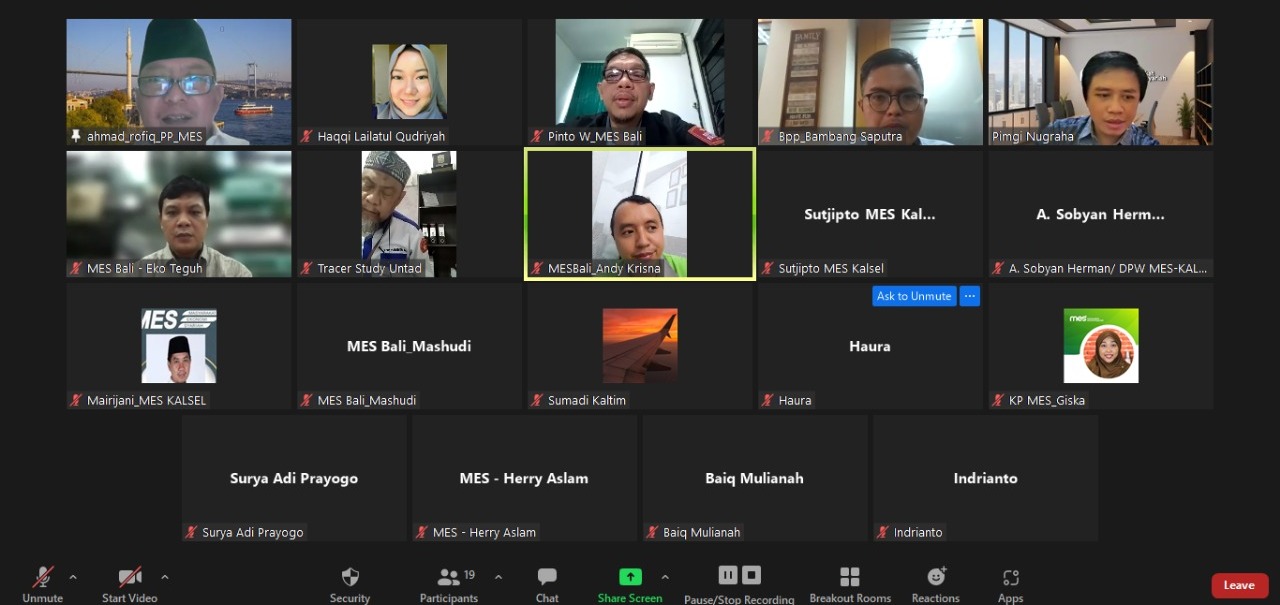Rakorwil MES Indonesia Tengah Konsolidasikan Program Kerja di Kepengurusan Wilayah dan Daerah
