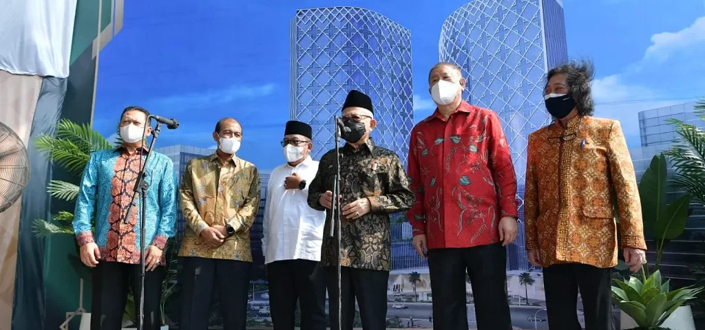 Wapres Resmikan Topping-Off Menara Syariah, Pusat Keuangan Syariah Pertama di Indonesia